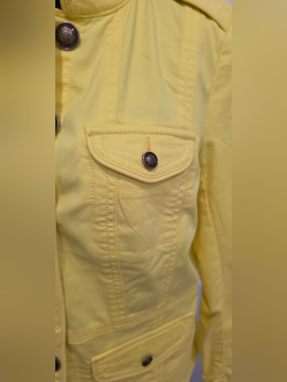 Talbots Piped Yellow Utility Jacket - Picture 6 of 8